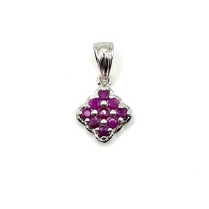 Genuine Ruby Sterling Silver Pendant